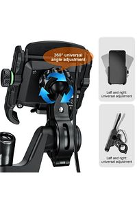 Motosiklet 360 Derece Telefon Tutucu Ayna ve Gidon Bağlantılı. 18W USB Şarj Çıkışı ürün fotoğrafı
