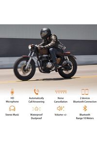 Motosiklet Bluetooth V4.2 Intercom Interkom Dinleme Ve Konuşma Özellikli Su Geçirmez ürün fotoğrafı