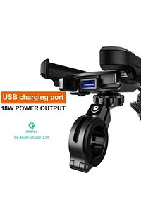 Motosiklet 360 Derece Telefon Tutucu Ayna ve Gidon Bağlantılı. 18W USB Şarj Çıkışı ürün fotoğrafı