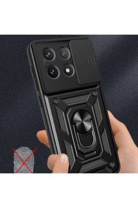 Poco X6 Pro 5G Kılıf Kamera Korumalı Sürgülü Yüzüklü Armor Tank Kapak ürün fotoğrafı