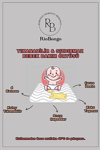 Yıkanabilir Bebek Bakım Örtüsü  Sızdırmaz Bebek Alt Açma Bezi Boyut 60 X 90 cm ürün fotoğrafı