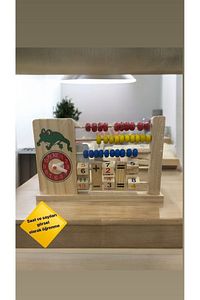 Montessori abaküs ahşap abaküs eğitici öğretici saatli ürün fotoğrafı