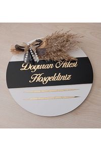 Kişiye Özel Hoşgeldiniz Yazılı Aynalı Pleksi Dekoratif Dış Kapı Süsü (BABALAR GÜNÜ HEDİYESİ) ürün fotoğrafı