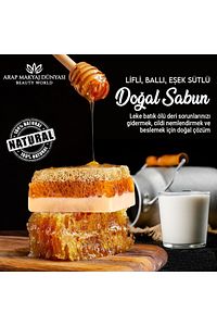 Lifli Ballı Eşek Sütlü El Yapımı Sabun 120 Gr - Eşşek Sütlü ürün fotoğrafı