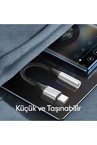 Yüksek Kalite Tak Çalıştır Type-c To Aux 3.5mm Kulaklık Jak Dönüştürücü Kırılmaz Hasır Örgü Kablo ürün fotoğrafı