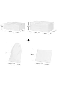 4'lü Yıkanabilir Beyaz Paraşüt Kumaş Valiz Düzenleyici Bavul Içi Organizer Set, Seyahat Hurcu ürün fotoğrafı