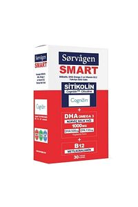 Smart 30 Kapsül ( Sitikolin Dha Omega 3 Ve B12 içeren Takviye Edici Gıda ) ürün fotoğrafı