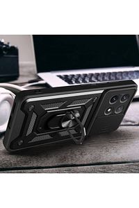 Poco X6 Pro 5G Kılıf Kamera Korumalı Sürgülü Yüzüklü Armor Tank Kapak ürün fotoğrafı