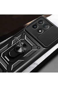 Poco X6 Pro 5G Kılıf Kamera Korumalı Sürgülü Yüzüklü Armor Tank Kapak ürün fotoğrafı