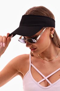Uv Koruyuculu Unisex Siperlikli Siyah Tenisci Şapka ürün fotoğrafı