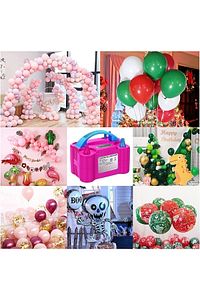 100 Adet Karışık Balon Çift Çıkışlı Elektrikli Balon Şişirme Makinası ürün fotoğrafı