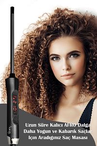 Hrs-140 Afro Dalga 9 mm Kıvırcık Saç Maşası, 20 Cm Ultra Uzun Başlık Eldiven ürün fotoğrafı