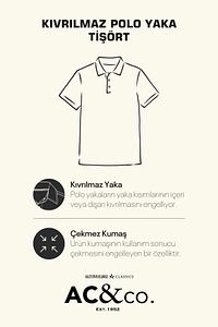 Erkek Çekmeyen Pamuklu Kumaş Slim Fit Dar Kesim Lacivert Kıvrılmaz Polo Yaka Tişört ürün fotoğrafı