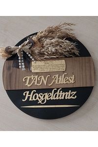 Kişiye Özel Hoşgeldiniz Yazılı Aynalı Pleksi Dekoratif Dış Kapı Süsü (BABALAR GÜNÜ HEDİYESİ) ürün fotoğrafı