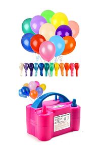 100 Adet Karışık Balon Çift Çıkışlı Elektrikli Balon Şişirme Makinası ürün fotoğrafı