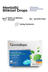 Bitkisel Drops Boğaz Pastili - Mentollü - Okaliptus, Nane&mentol Ve Kozalak ürün fotoğrafı