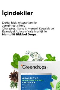 Bitkisel Drops Boğaz Pastili - Mentollü - Okaliptus, Nane&mentol Ve Kozalak ürün fotoğrafı