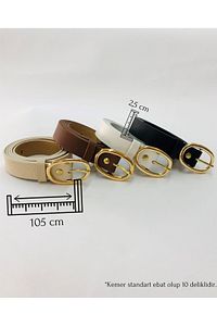 4'lü Fırsat Ürünü Oval Tokalı Kadın Pantolon Kemeri, Ceket Kemeri, Elbise Kemeri, Gömlek Kemeri ürün fotoğrafı