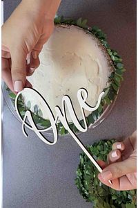 One Pasta Süsü Mdf One Pasta Çubuğu Balon Pasta Süsü ürün fotoğrafı