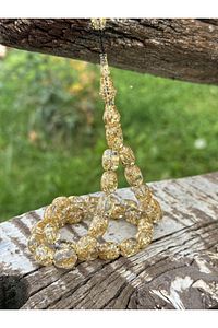 YENİLEBİLİR ALTIN PARÇACIKLI ÖZEL GOLDEN ROSARY TESBİH ürün fotoğrafı