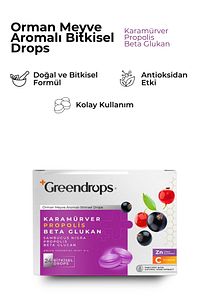 Bitkisel Drops Boğaz Pastili - Orman Meyve Aromalı - Kara Mürver, Propolis, Beta Glukan ürün fotoğrafı