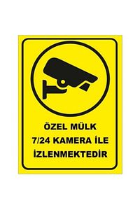 Özel Mülk 7-24 Kamera Ile Izlenmektedir Levhası / Tabelası 5 mm Kalınlığında Dekota Pvc-25x35cm ürün fotoğrafı