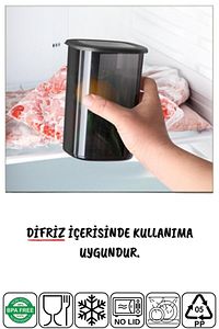 Etiketli 12 Adet 1750 Ml Ekonomik Kırılmaz Antrasit Saklama Kabı ürün fotoğrafı