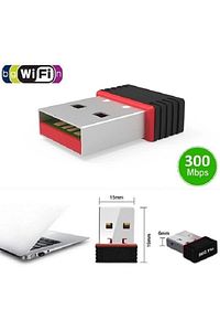 300 Mbps Nano Mini Internet Adaptör Kablosuz Ağ Wifi Alıcı Usb Adaptörü ürün fotoğrafı