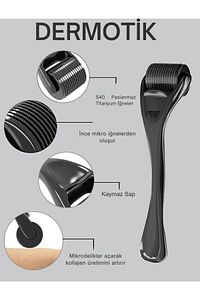 Titanyum Uçlu 540 İğneli Saç Sakal Çıkarma Ve Cilt Bakım Dermarolleri Masaj Aleti 1 mm ürün fotoğrafı