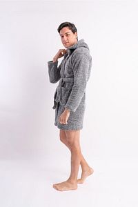 Gri Kırçıllı Unisex Sabahlık Welsoft Peluş ürün fotoğrafı
