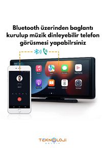 Carplay Apple Android Uyumlu 10.2 İnç Büyük Ekran Tak Çalıştır 4K Ön/Arka Çift Kameralı Araç Ekranı ürün fotoğrafı