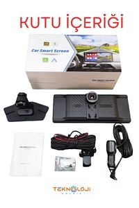 Carplay Apple Android Uyumlu 10.2 İnç Büyük Ekran Tak Çalıştır 4K Ön/Arka Çift Kameralı Araç Ekranı ürün fotoğrafı