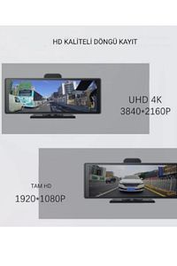 Carplay Apple Android Uyumlu 10.2 İnç Büyük Ekran Tak Çalıştır 4K Ön/Arka Çift Kameralı Araç Ekranı ürün fotoğrafı