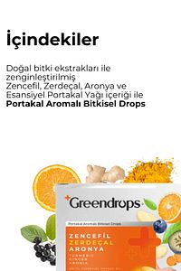 Bitkisel Drops Boğaz Pastili - Portakal Aromalı - Zencefil, Zerdeçal Ve Aronya ürün fotoğrafı