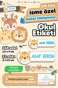 Okul Etiketi Kalem Defter Özel Isim Yazılabilen Etiket 190 Adet ürün fotoğrafı