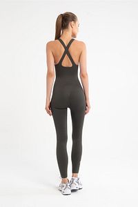 Seamless (dikişsiz )pilates /yoga/günlük Spor Tulum(HAKİ) ürün fotoğrafı
