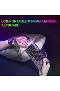 Z-11 Mini 60% Mekanik Gaming Mini Red Switch Klavye (siyah, Gri, Turuncu Tuşlar) ürün fotoğrafı