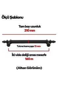 Siyah Kulp 160 Mm Sert Polimer Kulp(VİDA DAHİL) ürün fotoğrafı