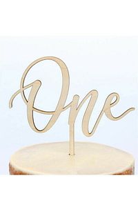One Pasta Süsü Mdf One Pasta Çubuğu Balon Pasta Süsü ürün fotoğrafı
