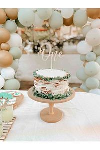 One Pasta Süsü Mdf One Pasta Çubuğu Balon Pasta Süsü ürün fotoğrafı