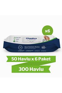 Vücut Temizleme Havlusu 50'li 6 Paket 300 Havlu ürün fotoğrafı