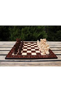 Lüks Ağaç Ahşap Satranç Takımı Seti Ahşap Figür Dama Üstün Kalite 36x36 ürün fotoğrafı