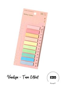 Sticky Notes Şeffaf Renkli Yapışkan Not Defteri Etiketi Not Yer Imleri 200 Yaprak Vanilya ürün fotoğrafı