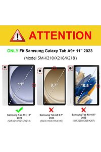 Samsung Galaxy Tab A9+Plus (11 inç) 2023 Wake Fonksiyon 360 Standı Tablet Kılıfı Kalem+Ekrankoruyucu ürün fotoğrafı