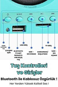 Bluetooth Hoparlör 3.5mm Jack Kablolu Bilgisayar Hoparlörü Müzik 2+1 Ses Sistemi Radyolu Usb Speaker ürün fotoğrafı