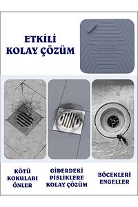 Kötü Koku Önleyici Silikon Mat Banyo Mutfak Lavabo Balkon Gider Tıpası Kapağı Böcek Önleyici Gri ürün fotoğrafı