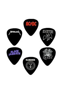 Gitar Pena 6 Adet Metallica Adcd Led Zeppelin Queen Black Sabbath Ramones ürün fotoğrafı