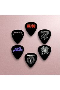 Gitar Pena 6 Adet Metallica Adcd Led Zeppelin Queen Black Sabbath Ramones ürün fotoğrafı