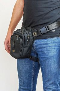 Çok Gözlü Su Geçirmez Unisex Siyah Bel Bacak Omuz Motosiklet Kurye Çantası Bodybag Sarı Siyah 4962 ürün fotoğrafı