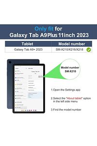 Samsung Galaxy Tab A9+Plus (11 inç) 2023 Wake Fonksiyon 360 Standı Tablet Kılıfı Kalem+Ekrankoruyucu ürün fotoğrafı